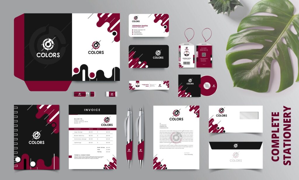 brand identity with full stationery design