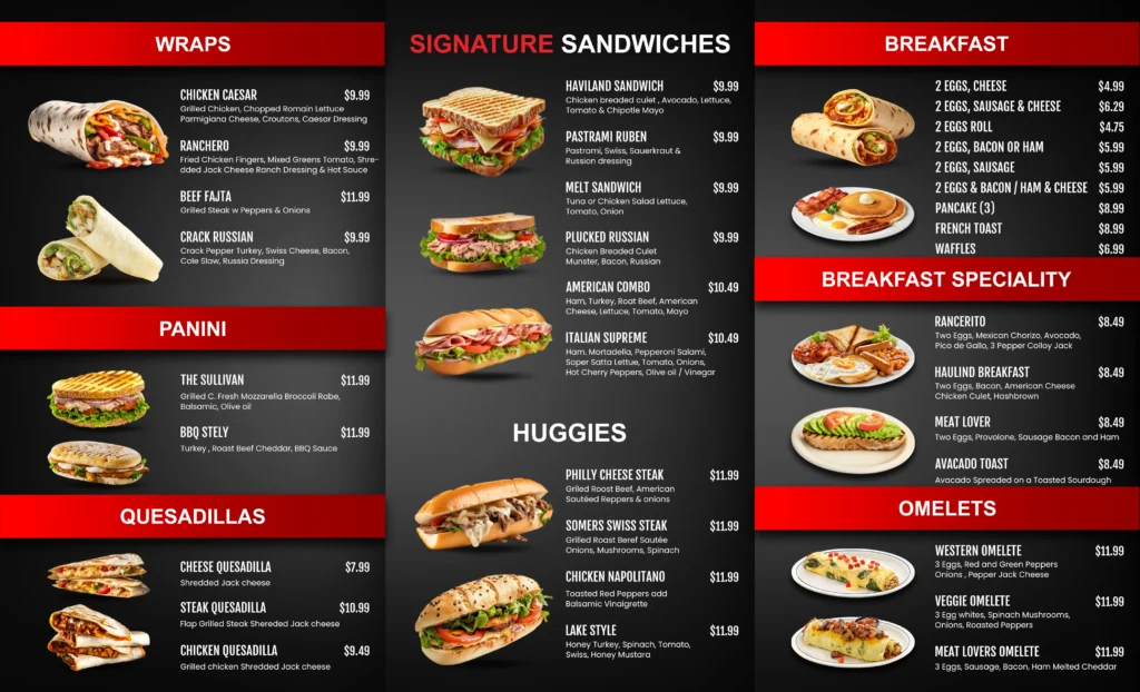 do an impressive menu design
